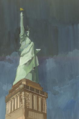 Акварель. Статуя Свободы в США. Катерина Мирошкина.